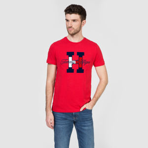 Tommy Hilfiger pánské červené tričko Script